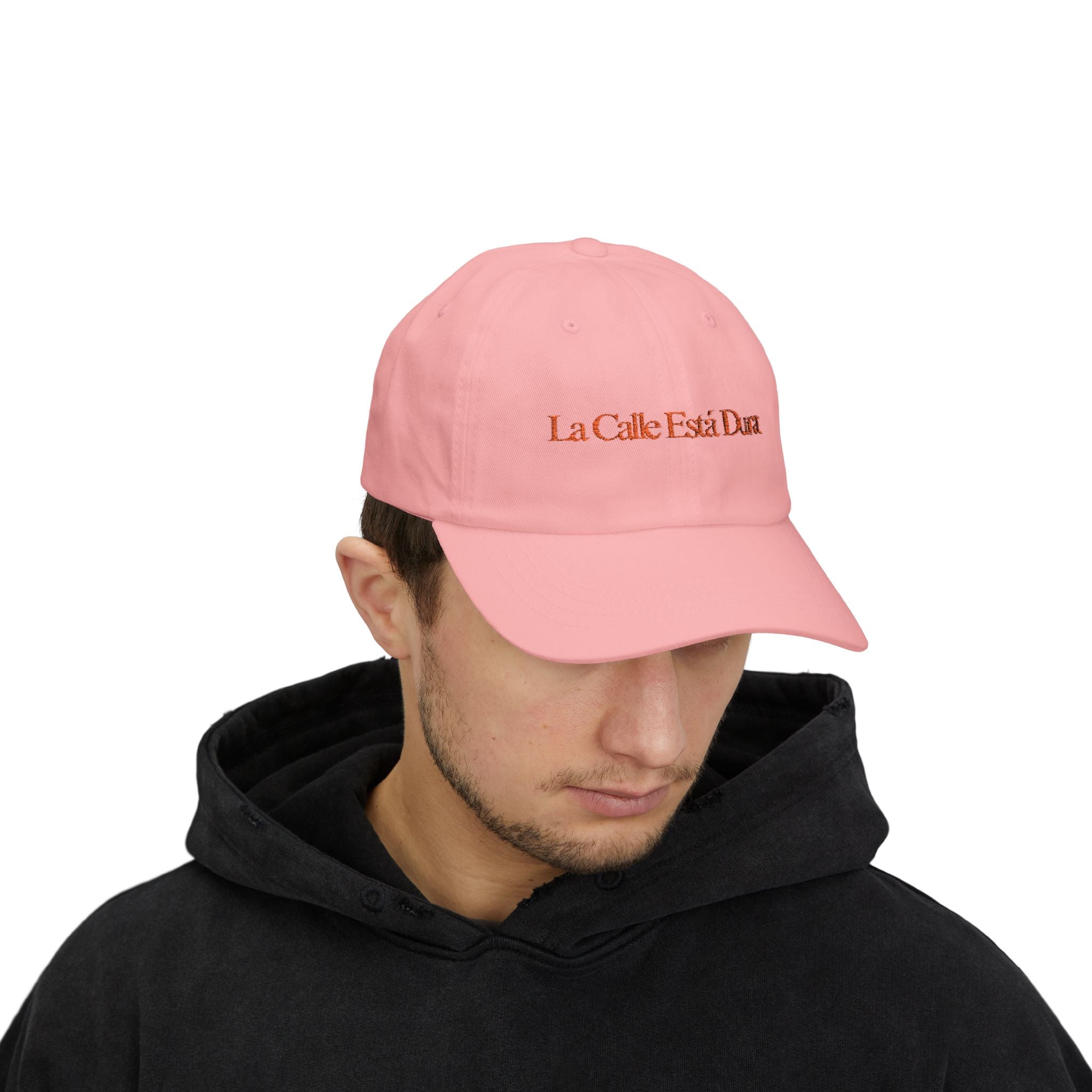"La Calle Está Dura" Dad Hat (Pink)